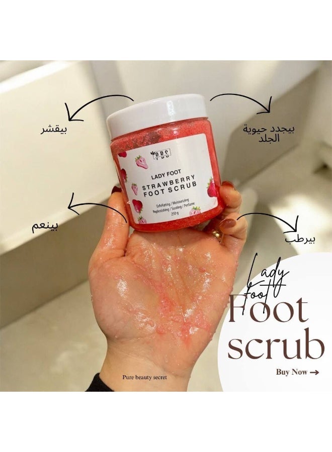 بي بي إس PBS Lady Foot Strawberry Foot Scrub – 250g. - Image 2